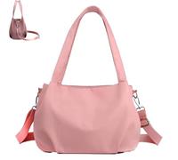 Generico Body Light and Versatile Casual Bag, Nylon Waterproof Shoulder Crossbody Bag, Multiple Pockets, Large Capacity, Daily Casual (Pink)