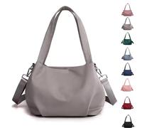Generico Body Light and Versatile Casual Bag, Nylon Waterproof Shoulder Crossbody Bag, Multiple Pockets, for Women Travels (Gray)