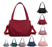Generico Body Light and Versatile Casual Bag - Nylon Waterproof Shoulder for Women's Crossbody Bag with Multi-Pockets (Red)