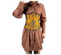 Generico Body Modellante Donna Pancia Piatta Fajas Shaper Stampato Slimming Back Tummy Underwear Corset Donne Underbust Up Lace Shapeware Intimi Donna Abito Elegante Abbigliamento Yellow Xxxl