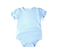 Generico body neonato 0-3 mesi body neonata Indumento a maniche corte con volant e chiusura pratica, tono chiaro, per bimbi dalla nascita ai dodici mesi(Azzurro24-36 mesi)