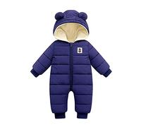 Generico Body Neonato Caldo Cotone Giubbotto Neonato Invernale Piumino Neonato Con Cappuccio Giubbotto Antivento Neonato Pagliaccetto Neonata E Neonato Piumino Bambina Invernale (Navy, 6-12 Months)