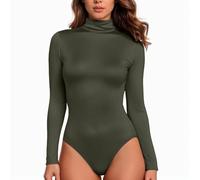 Generico Body Termico Donna Maniche Lunghe Invernale con Colletto Rotondo Pile Calda Camicia Bodysuit Sottogiacca Cotone Elegante Contenitivo Modellante Aderente per Sportiva Yoga Danza Traspirante