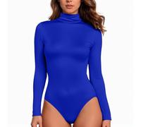 Generico Body Termico Donna Maniche Lunghe Invernale con Colletto Rotondo Pile Calda Camicia Bodysuit Sottogiacca Cotone Elegante Contenitivo Modellante Aderente per Sportiva Yoga Danza Traspirante