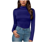 Generico Body Termico Donna Maniche Lunghe Invernale con Colletto Rotondo Pile Calda Camicia Bodysuit Sottogiacca Cotone Elegante Contenitivo Modellante Aderente per Sportiva Yoga Danza Traspirante
