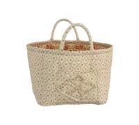 Generico Bohemian Style Quilted Floral Storage Basket - Large Capacity Foldable Fabric Storage Basket | Car Stòrage Baskêt With Reinforced Handles And Side Pockets For Home