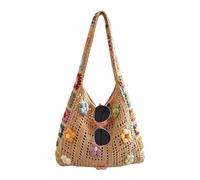 Generico Boho Bag | Handmade Crochet Tote BagFor Women - Floral Knit Handbag With Flower Pattern For Summer Beach Vacation Dating Commuting Music Festival | Bohemian Shoulder Bag 33 X 27 Cm