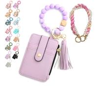 Generico Boho Beaded Wallet Keychain for Women, Wristlet Purse with Card Slots & Adjustable Strap - Hands-Free Organizer for Cash, Keys, Cards - Boho Chic Gift for Her, Moms, Travelers (12#)