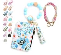 Generico Boho Beaded Wallet Keychain for Women, Wristlet Purse with Card Slots & Adjustable Strap - Hands-Free Organizer for Cash, Keys, Cards - Boho Chic Gift for Her, Moms, Travelers (9#)