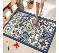 Generico Boho Diatomaceous Non Slip Rugs Mats,Bohemian Style Diatom Mud Kitchen rug,Quick Drying Absorbent Bathtub Mats,Bathroom Doormat for Shower,Tub,Bathroom,Wet Areas,Entryway Hallway
