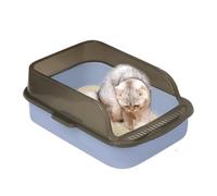 Generico Boîte à litière Kitty, bac à litière ou ouverte,Hygiénique Control Cat Pan | Fournitures toilettes pour animaux de compagnie, toilettes pour chaton faciles à nettoyer pour chatons intérie