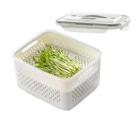 Generico Boîte Conservation Réfrigérateur - 3L 7.2L ABS - Bac Drainage Compartimenté | Récipient Fruits Légumes Portable | Organisateur Alimentaire Pique Nique Camping Cuisine Fraîcheur Durable