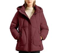 Generico Bomber Invernale Donna, Giacconi Invernali Donna,Elegante Giacca Invernale Cappotto Corto con Cappuccio Caldo Capospalla Trapuntato Leggero Antivento Isolamento Termico per Il Freddo