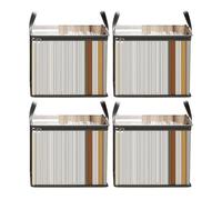 Generico Book Bins 4 Pieces Thick Large Capacity Smooth Zipper with Lid