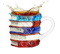 Generico Book Coffee Mug | Novelty 3D Artistic Charm Stained Glass Drinkware Decoration, Ergonomic Handle Creative Comfort Book Lover Mugs - For Women Men Home Office Kitchen Bar Christmas Birthday
