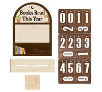 Generico Book Counter Tracker Wooden Bookshelf Decor | Books Read Tracker Tabletop Decoration for Library Nook, Study Corner, Home Office, Workplace Desk, Living Room Reading Display