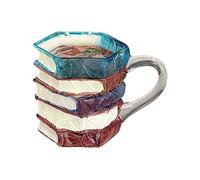 Genérico Book Mug - Glass, 3,23 x 3,35 in Stained Cup Heat-Resistant | Stain-Resistant Novelty Coffee Mug, Literary Drinkware For Readers, Writers, Librarians, Christmas, Birthday Presents, Daily Use