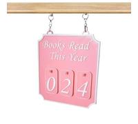Generico Book Shelf Counter, Reading Tracker Decor, Modern Book Ornament, Up to 999 Books Minimalist Acrylic Stand for Home, Study, Library, Readers, Living Room, 4.49x5x0.35 Inches