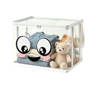 Generico Book Storage Containers Large - functional stylish sturdy premium Clear Double Handles Toy, Bags Organizer Bedroom, Closet Shelf Desk Office School | Multipurpose Outdoor Indoor Utility