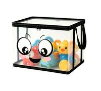 Generico Book Storage Containers Large - stylish functional Clear Double Handles Toy, versatile, Bags Organizer Bedroom, Closet Shelf Desk Office School | Multipurpose Outdoor Indoor Utility