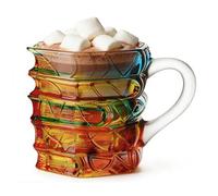 Generico Book Themed Mugs - 4.72x3.35 Inches Stained Glass Coffee Mugs | Chapter Book Mug | Novelty 3d Stained Glass Drinkware Decoration | Painted Books Mug for Christmas Birthday Kitchen Bar