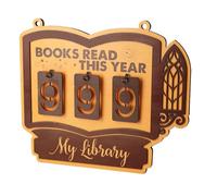 Generico Book Tracker Sign - Wooden Hangable Bookshelf Decoration | Books Read Tracker for Wall Corner Study Workplace Home Living Room Library Nook