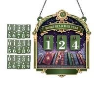 Generico Books Read This Year Counter, Wooden Tabletop Decoration