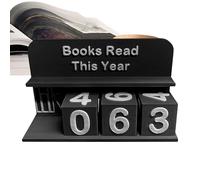 Generico Books Read Tracker, Book Reading Counter, Decorative Bookshelf Display, Wooden Shelf Decor Piece for Readers, Library Lovers, Writers, Students, Teachers, School, 5.71x1.57x3.94 inches