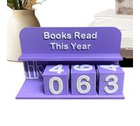 Generico Books Read Tracker, Book Reading Counter, Decorative Bookshelf Display, Wooden Shelf Decor Piece for Readers, Library Lovers, Writers, Students, Teachers, School, 5.71x1.57x3.94 inches