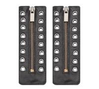 Generico Boot Zipper Inserts - Boot Zipper | 8 Eyelets Boots Zippers | 2 Pieces No Tie Shoe Inserts Laces | Leather Zippered Bootlaces for Work Hiking Running Golf Men Women Adults Seniors