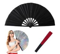 Generico Boots on The Ground Fan,Clacking Largefold Fans,Large Holographic Folding Hand Fan Line Dance Popping,Holding Laser Colors Clap Fans for Performance,Dance,Wedding,Party (I)