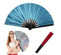 Generico Boots on The Ground Fan,Clacking Largefold Fans,Large Holographic Folding Hand Fan Line Dance Popping,Holding Laser Colors Clap Fans for Performance,Dance,Wedding,Party (F)