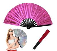 Generico Boots on The Ground Fan,Clacking Largefold Fans,Large Holographic Folding Hand Fan Line Dance Popping,Holding Laser Colors Clap Fans for Performance,Dance,Wedding,Party (G)