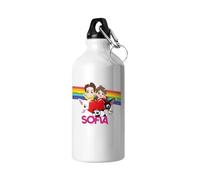 Generico Borraccia in Alluminio Me Contro Te Personalizzabile con nome o testo a scelta 500 ml Luì e Sofì regalo natale festa bambini acqua gita scuola gadget