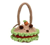 Genérico borsa a mano all'uncinetto, spalla a maglia,Portamonete carpincho hamburger a maglia per uso d