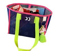 Genérico Borsa a rete - Big Eyes Design Gran Beach Tote per conchiglie e giocattoli | Borsa da gioco da spiaggia lavabile, borsa di stoccaggio in rete per elementi essenziali esterni pa, blu, Consulte