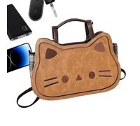 Generico Borsa a Spalla in Pelle | Borsa A Mano Gatto - A Spalla Casual - Per Donne e Ragazze e Signore e Mamma e Lavoro e Shopping e Viaggio e Scuola e Università e Incontro e Festa