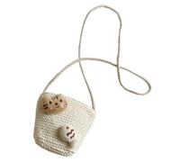 Generico Borsa a Tracolla Bambina la Spiaggia in Materiale Sintetico Beige, Leggera e Facile da Abbinare, Stile Elegante e Adatta a Molte Occasioni