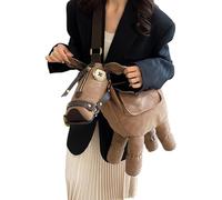 Generico Borsa A Tracolla - Borsa Messenger In Pelle Sintetica A Forma Di Cavallo | Spalla Stilistica Con Regolabile | Per Uscite Del Fine Settimana Shopping Viaggio Scuola E Pendolarismo