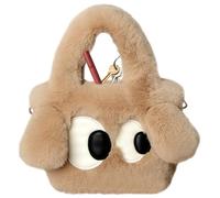 Generico Borsa A Tracolla | Borsa Piccola | Tote Morbida | Tote In Peluche 31x28cm A Forma Di Cane Con Occhi Grandi, Perfetta Per Vestiti, Cosmetici E Documenti, Ideale Per Viaggi E Uso Quotidiano