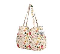Genérico Borsa a tracolla casual | Portaoggetti multitasca di grande capacità, borsa monospalla, per viaggiatori, studenti, università, mamme, palestra, caffetteria, spostamenti, Fiore, vintage