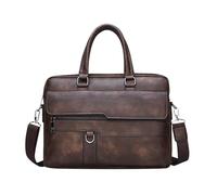 Generico Borsa a tracolla da Borsa a tracolla Borsa per computer in pelle multifunzionale con valigetta retrò in di grande capacità (Brown One Size)