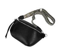Generico Borsa a Tracolla da Donna, Borsa Portaoggetti da Viaggio in Pu e Poliestere, Cerniera, Scomparti e Tasche, Nera, per Camminate e Gite un Giorno