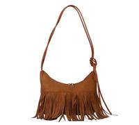 Generico Borsa a tracolla da donna Nuovo modello Decorazione con Borsa a tracolla pratica retrò casual di grande capacità con cerniera (Brown One Size)