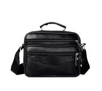 Generico Borsa a tracolla da uomo casual in pelle con strato superiore, borsa interna morbida e impermeabile, compatibile for 8 pollici(A01 small size)