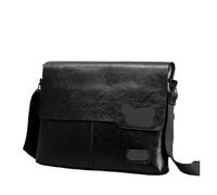 Generico Borsa a tracolla da uomo compatibile for borsa a con laterale grande(Black)