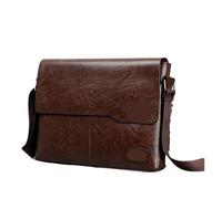 Generico Borsa a tracolla da uomo compatibile for borsa a con laterale grande(Dark Brown)