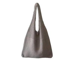 Generico Borsa a tracolla in cotone all'uncinetto | Borsa da donna di lusso di elastica, da spiaggia estiva alla e retrò, regalo chic per madre, figlia, amante o amica