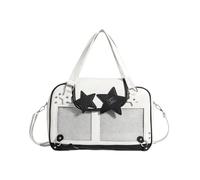 Generico Borsa A Tracolla Kawaii Ita Bag, Borsa Tote Con Finestra Trasparente E Scomparto Per Spille Anime, Borsa A Tracolla Con Decorazione A Stella. (Nero)