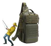 Generico Borsa a Tracolla per Pesca a Mosca - con Portaborraccia e Scomparti - Sacca Per l'Attrezzatura,per Camping Uomini Viaggio Escursionismo Outdoor Palestra Sport e Avventura